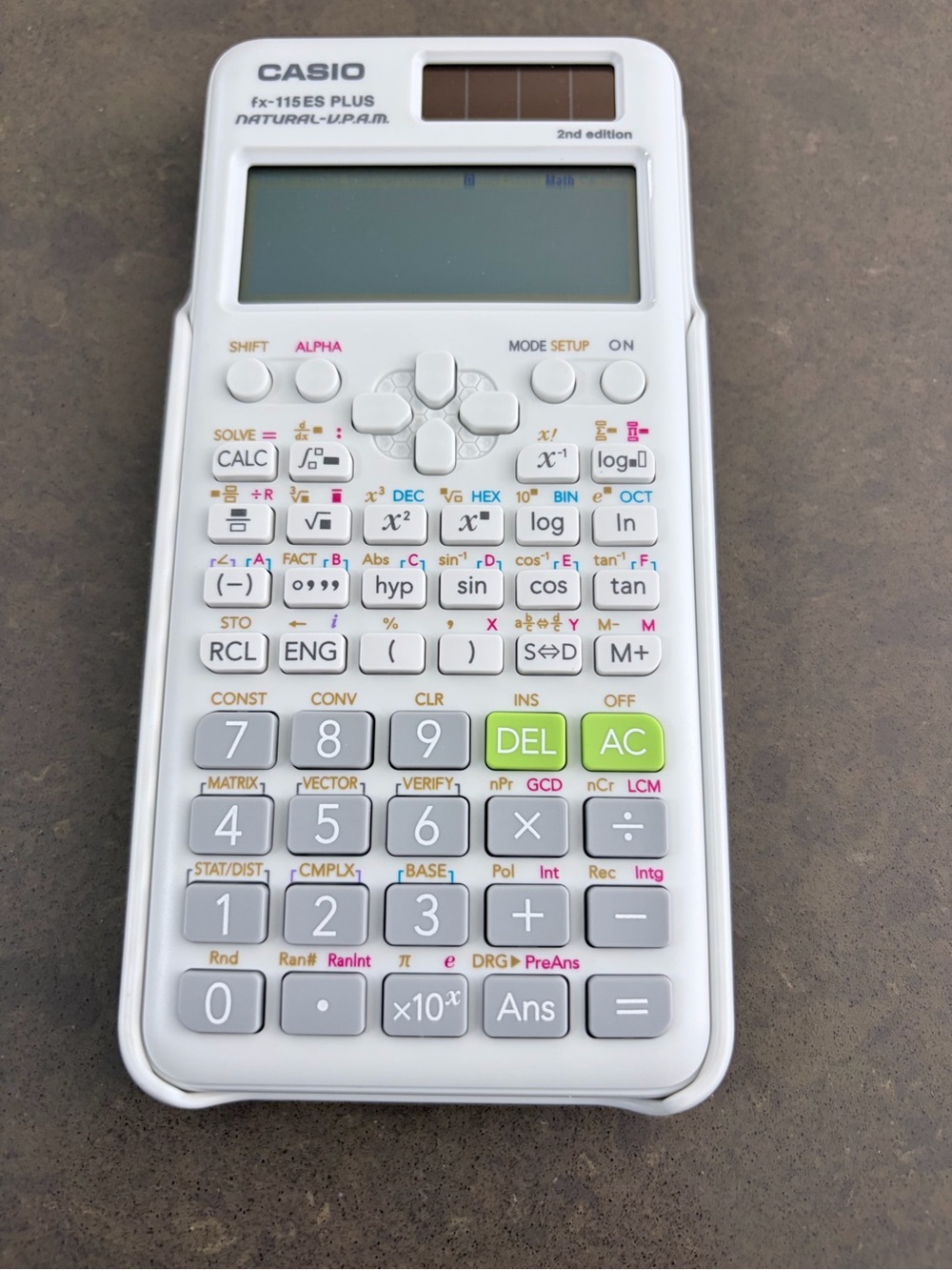 Casio White Scientific Calculator Back Cover with Reference Guide